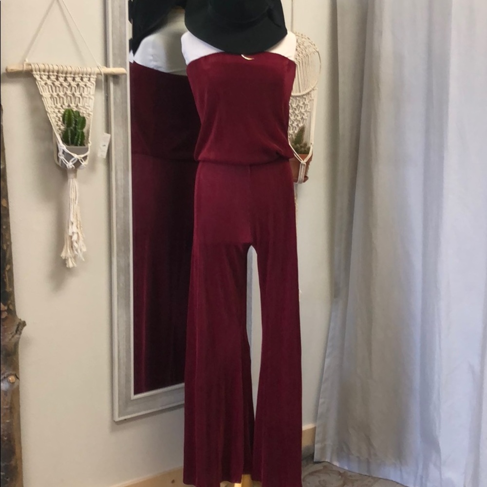 Pleated jump suit